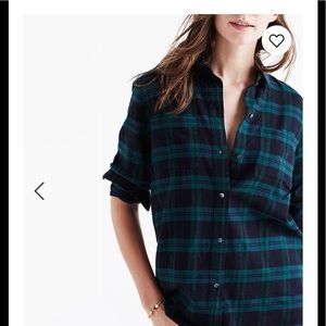 Madewell Classic Ed-Boyfriend Flannel - Dark Plaid